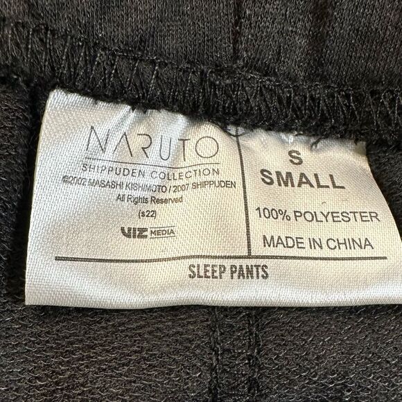 NWOT Men’s Naruto BioWorld Black Joggers Lounge Pants - Size Small - Picture 3 of 5